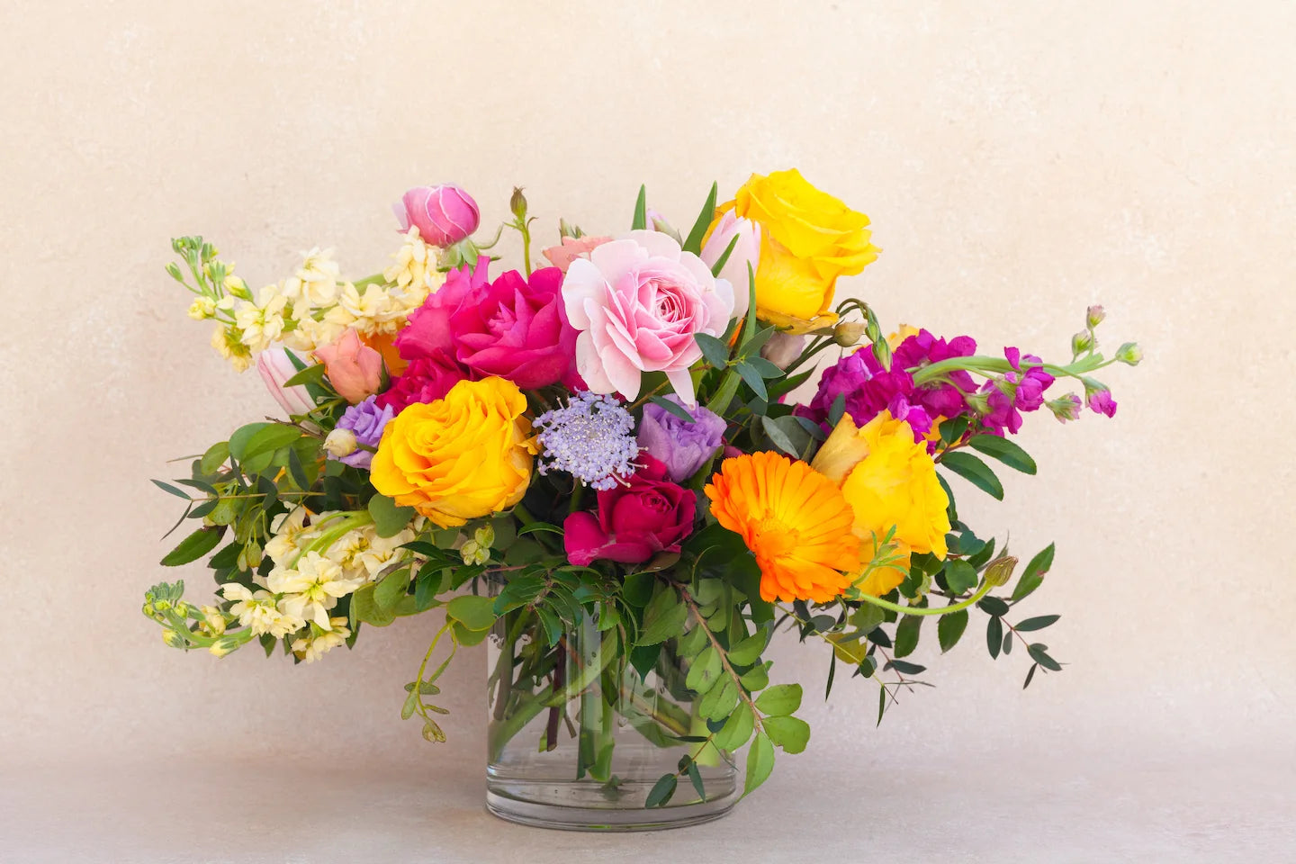 Classic garden-style flower arrangement