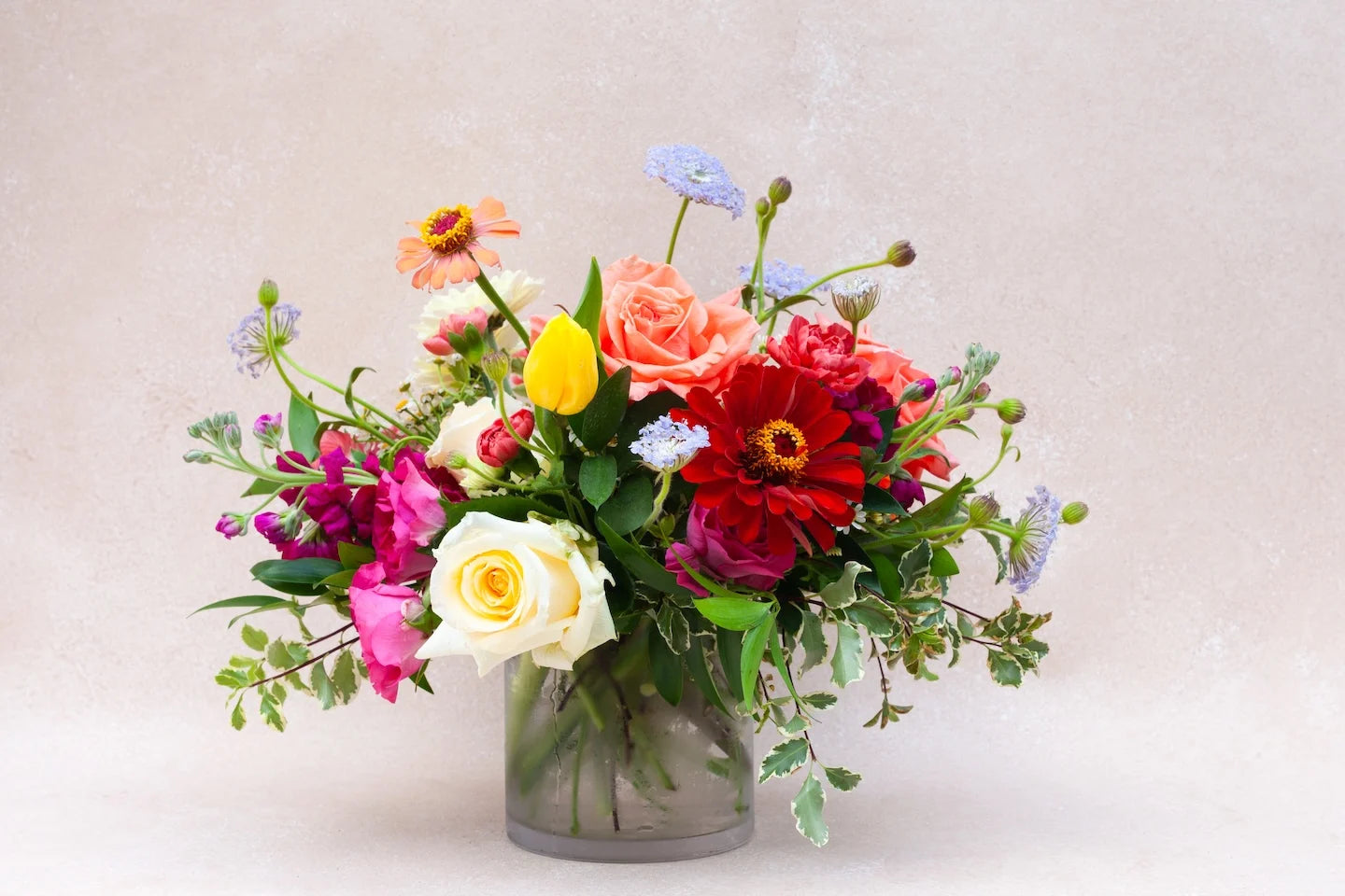 Classic garden-style flower arrangement