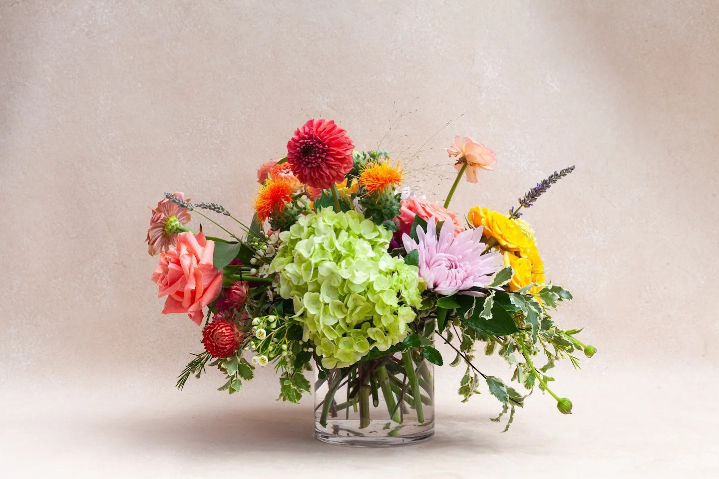 Classic garden-style flower arrangement
