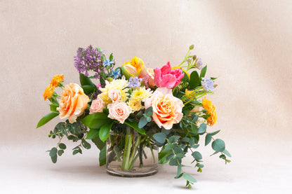 Classic garden-style flower arrangement