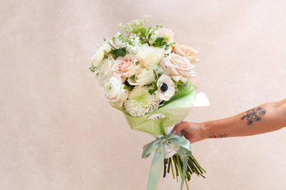 Wrapped flower bouquet