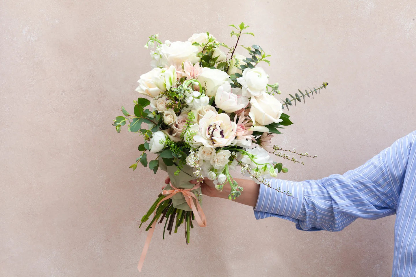 Wrapped flower bouquet