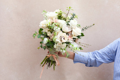Wrapped flower bouquet