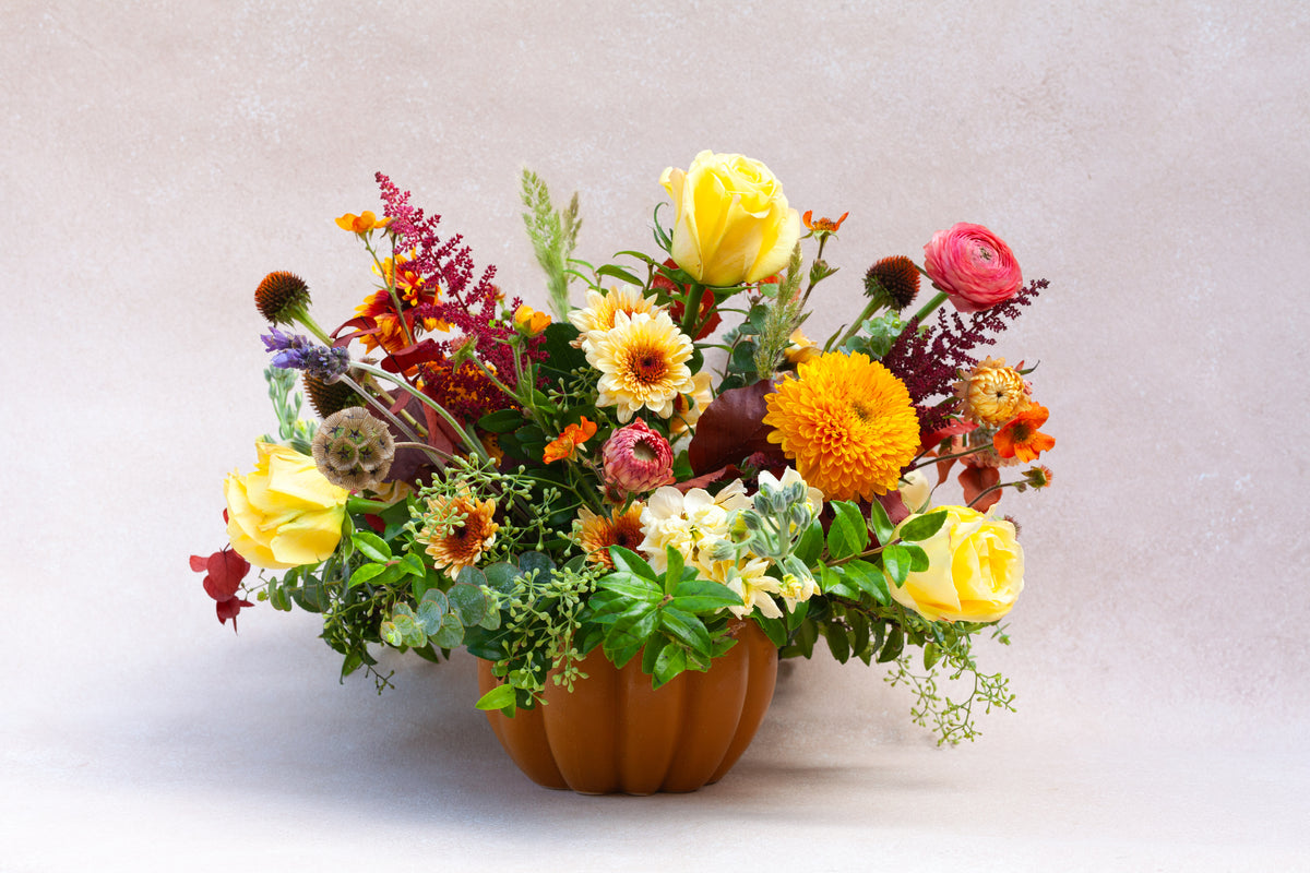 Fall Pumpkin Floral Arrangement