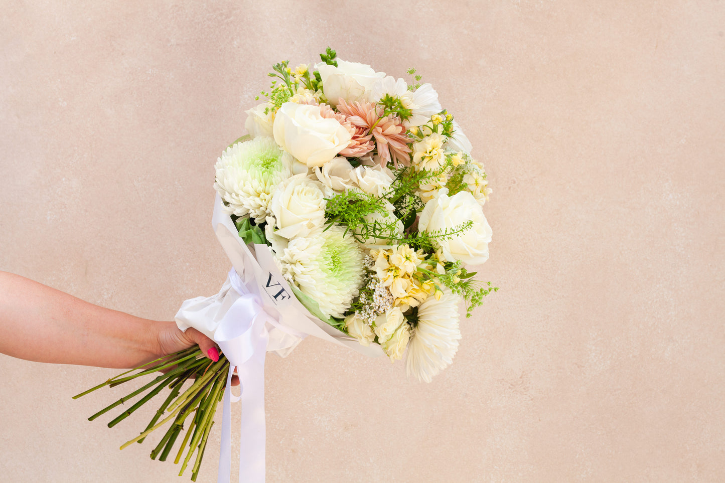 Wrapped flower bouquet