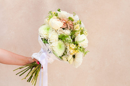Wrapped flower bouquet