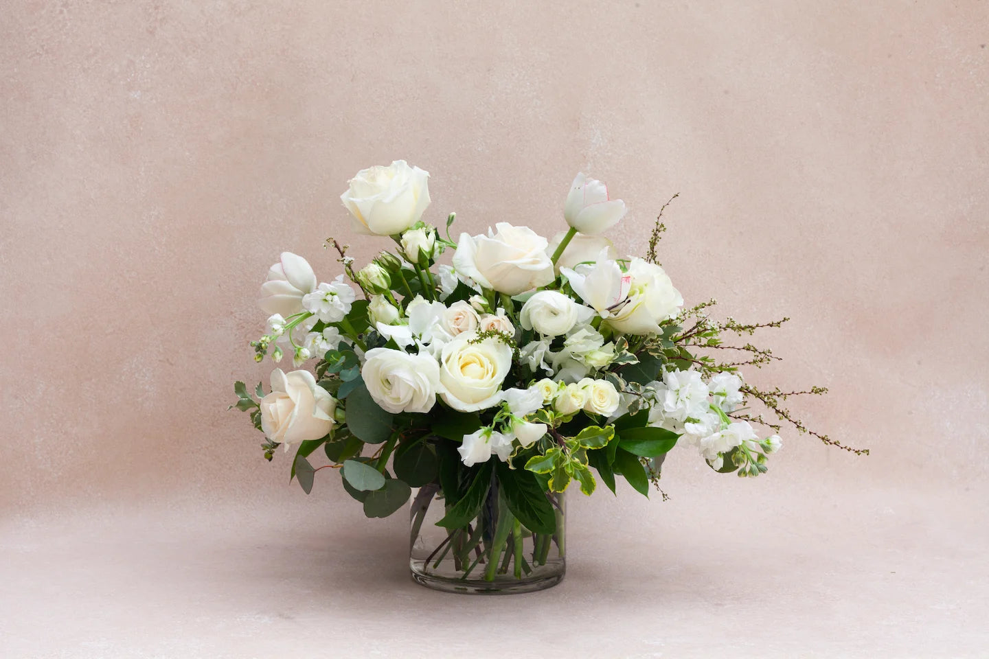 Lush garden-style flower arrangement
