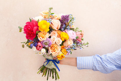Wrapped flower bouquet