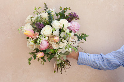 Wrapped flower bouquet