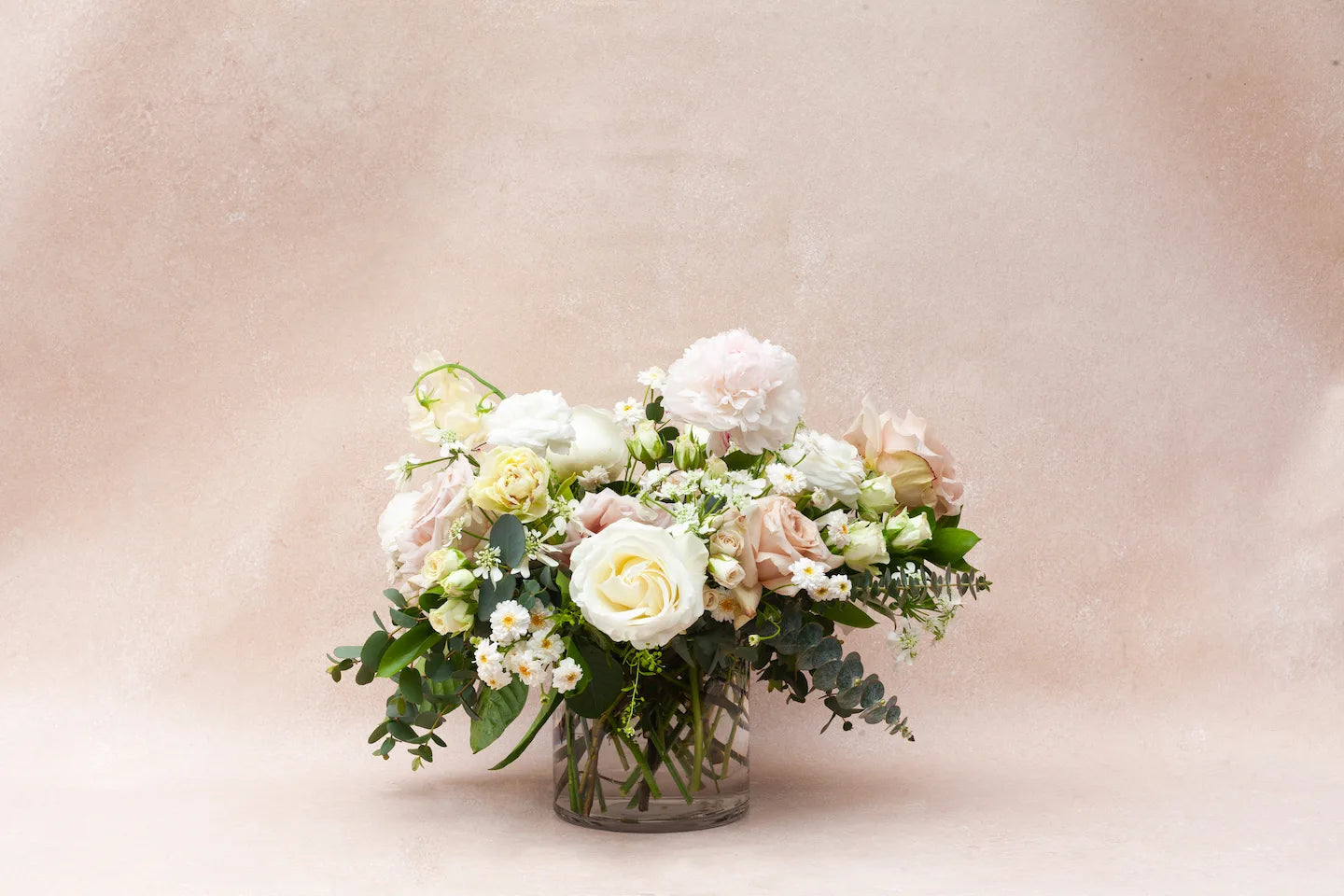 Lush garden-style flower arrangement