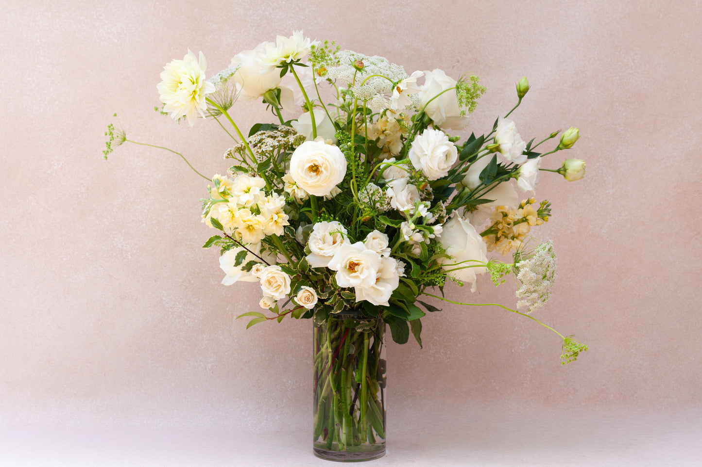 Tall garden-style flower arrangement
