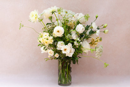 Tall garden-style flower arrangement