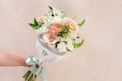 Wrapped flower bouquet
