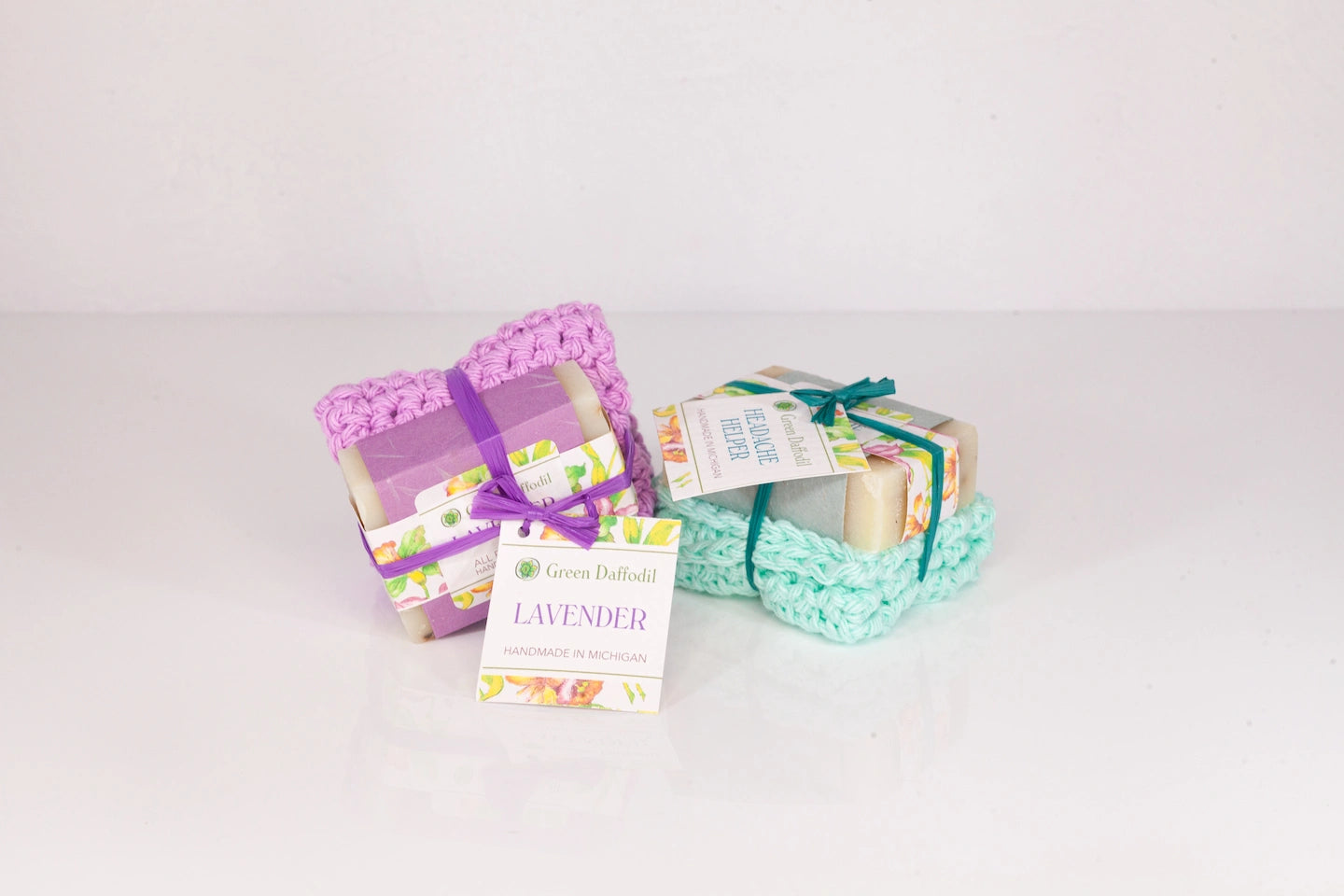 Two soaps, available add-ons for custom bouquet orders from Verbena Floral Design.