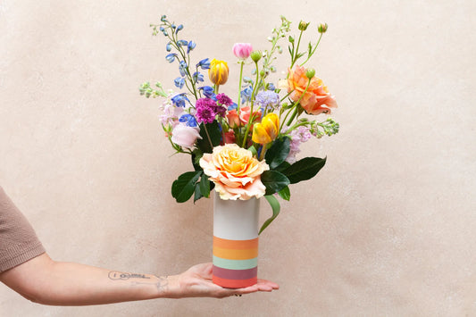 Chromo vase flower arrangement