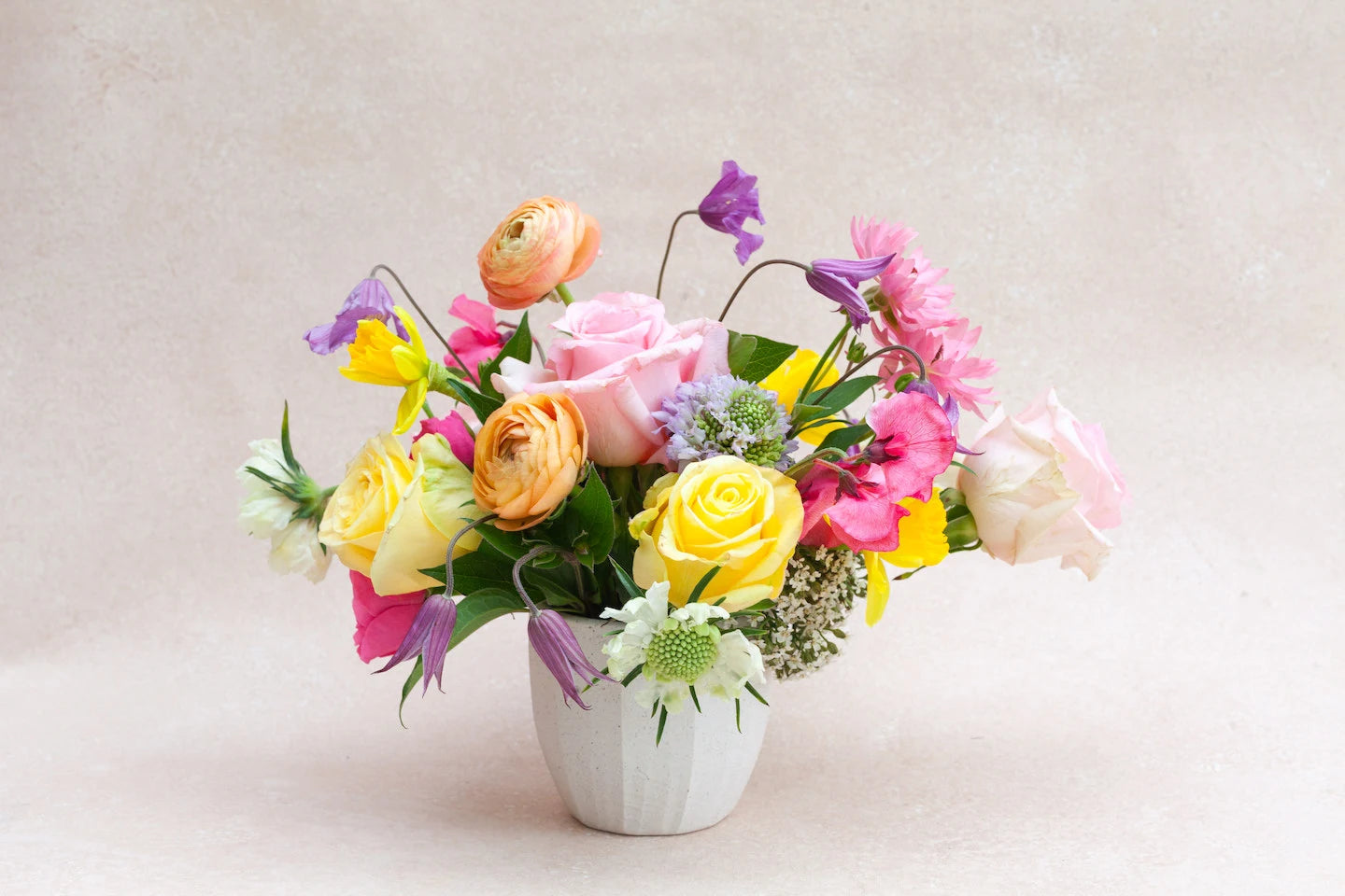 Dainty garden-style flower arrangement